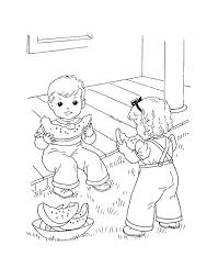 Home coloring pages seasons summer eating watermelon. Online Coloring Pages Coloring Page Kids Eating Watermelon Children Download Print Coloring Page