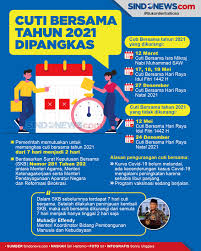 Hari libur nasional umumnya ditetapkan untuk memperingati hari besar keagamaan maupun kenegaraan. Sindografis Cuti Bersama 2021 Dipangkas Dari 7 Hari Jadi 2 Hari