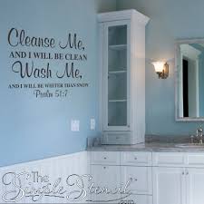 Cleanse Me Psalm 51 7 Blue Bathroom Decor Bathroom Wall Decor Bathroom Wall Decor Art
