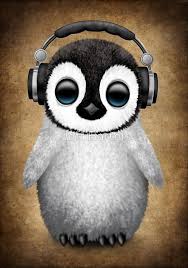 Cute Baby Penguin Dj Wearing Headphones By Jeff Bartels Cute Animal Illustration Baby Animal Drawings Baby Penguins