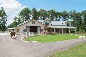 House plans with horse barn attached. This Horse Barn With Attached Residence Was Built For Robert Of Spring Tx Special Features Morton S Hi Ri Barn House Plans Barn Apartment Morton Building