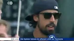 Podolski had arrived at bayern after being named as the best young player of the 2006 world cup, and the. Lukas Podolski Shouts Arsenal While Sami Khedira Takes Post World Cup Interview Daily Mail Online