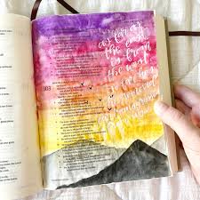 When you paint the tree, define the wispy and elegant branches of the tree. Easy Watercolor Sunset Bible Journaling Tutorial Scribbling Grace