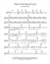 U2 Pride In The Name Of Love Sheet Music Notes Download Printable Pdf Score 80462