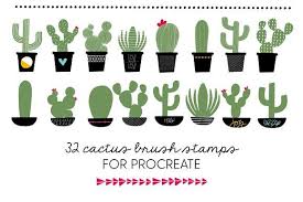 Learn how to draw a funny cactus! Cactus Brush Stamps For Procreate Procreate Cactus Brush