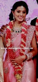 Latest Saree Designs Sneha In Pink Bridal Saree At Her Wedding Reception Bridal Saree South Indian Wedding Hairstyles Pink Bridal