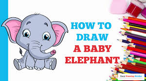 How To Draw A Baby Elephant Really Easy Drawing Tutorial Baby Elephant Drawing Easy Drawings Elephant Drawing