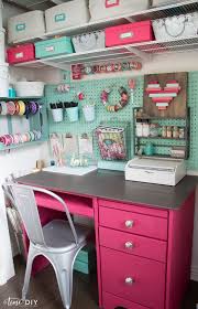 You don't have to spend a ton of money on new furniture for your craft room. Convert Your Closet Into A Workspace By Adding A Desk And Pegboard To Create Vertical Wall Storage For You Craft Room Office Dream Craft Room Craft Room Design