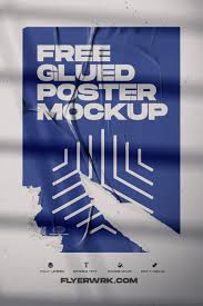 Free Glued Poster Mockup In 2020 Poster Mockup Texture Graphic Design Photoshop Mockup