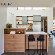 The slick, hard surface responds to a damp cloth readily. China Modern Design Laminate Melamine Kitchen Cabinets Cost Effictive Price China Kitchen Products Wooden Furniture
