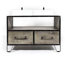 Achat meuble, canapé, déco, literie, linge de maison, mobilier de jardin. Meuble Salle De Bain Industriel Gris 2 Tiroirs Grand Modele Made In Meubles