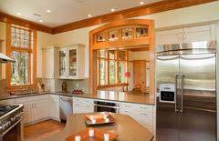 The stunning home shown above from oakolivestudio feels open, airy, and a little bit vintage in the best way in part to the color wall paint. Can I Have White Kitchen Cabinets In A Home With Stained Trim