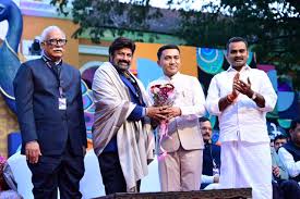 Legendary actor Nandamuri Balakrishna was honoured for his 50 glorious  years in Cinema and his remarkable contributions in enriching the Telugu  cinema at the Grand Parade of 56th IFFI, Goa for his