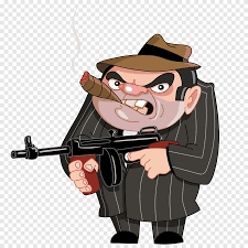 The penguin, one of batman's oldest foes, is an eccentric criminal. Gangster Cartoon Graphy Illustration The Fat Man Holding The Machine Gun Poster Business Man Png Pngegg