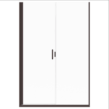 Holcam Distinctive Elite 45 In W X 71 375 In H Semi Frameless Hinged Shower Door And Inline Panel In Oil Rubbed Bronze Shower Doors Shower Enclosure Chrome Handles