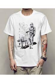 Cartoon Star Wars Printed Crew Neck Short Sleeve Leisure Tee Mens Tshirts Gaming Clothes Gamer Fashion