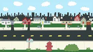 City destroy in war, abandoned buildings at night. Infinite Scrolling Street Background Art On Behance