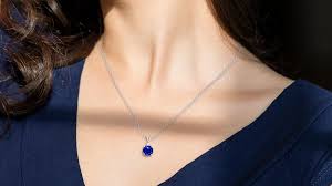Classic Solitaire Sapphire Necklace