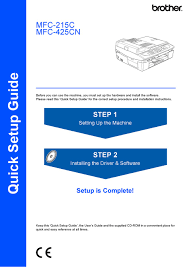 For specific information about using the product on a network. Brother Mfc 215c Quick Setup Manual Pdf Download Manualslib