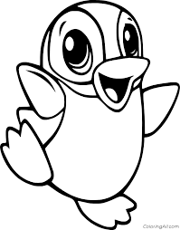 Collection of baby penguin coloring pages (31) cartoon penguin coloring pages outline of penguin and baby Happy Baby Penguin Coloring Page Coloringall