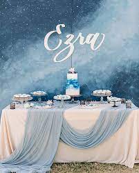 A Blue Star Themed Baby Shower Inspired By This Star Baby Shower Theme Moon Baby Shower Baby Shower Themes