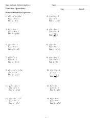 Function Operations Pdf Kuta Software Infinite Algebra 2 Name Function Operations Date Period Perform The Indicated Operation 1 G N N 2 4 2n H N Course Hero