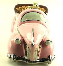 Unique Products Inc Pink Ceramic Car With Poodles Cookie Jar Uniqueproductsinc Cookie Jars For Sale Pink Ceramic Cookie Jars