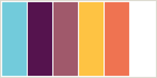 Bold, soothing, vintage, modern, beachy, elegant Colorcombo6262 With Hex Colors 72cbdb 55134e A0596b Fec343 Ef7351 Ffffff