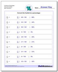 These fractions worksheets are pdf files. Percentages Fractions To Percentages