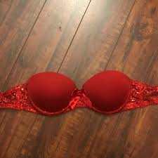 Stretchy plus supportive by soft underwire cups, this romantic. Intimates Sleepwear Sequence Red Strapless Pushup Bra Poshmark