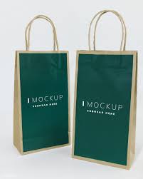 Two Green Paper Bag Mockups Free Image By Rawpixel Com Paper Bag Design Bag Mockup Paper Bag