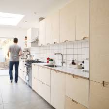 Birch Ply Fronts With Semi Recessed Handles Kitchen Door Designs Plywood Kitchen Birch Kitchen Cabinets