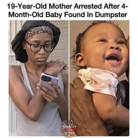 A mother accused of leaving her 4-month-old daughter in a dumpster in South Los Angeles was charged with murder, officials said. Takiyah Babers, 19, was also charged with one count of assault