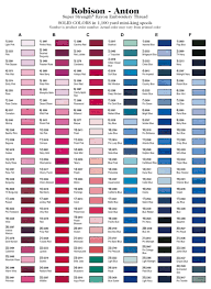 unique robison anton color chart 1 robison anton embroidery