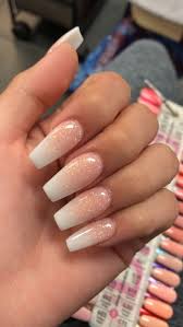 Having acrylic nail designs gracing your fingers? Glitter Ombre Nails Pink And White Gelnagel Pink Ombre Nails Ombre Nails Glitter Coffin Nails Ombre