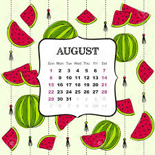 Maybe you would like to learn more about one of these? Thematic Template For A Calendar For 2021 The Month Of August Design For A Calendar On The Theme Of Summer Heat And Juicy Watermelons Yearbooks Vector Hand Drawn Illustration Doodle Style Royalty Free