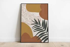 Color Block Shapes Art Print Green Palm Leaf Wall Art Etsy Leaf Wall Art Etsy Wall Art Shape Art