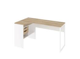 bureau d angle alkor imitation chene clair blanc bureau secretaire but in 2020 white oak desk desk with drawers desk