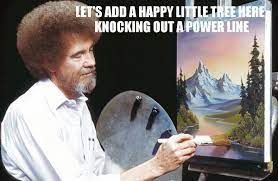 Bob Ross Happy Little Trees Power Lines Imgur