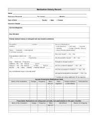 Medication History Printable Medical Form Free To Download