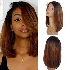 If you have black hair, consider yourself blessed because so many colors will look amazing coupled with your color. Amazon Com Topfeeling Short Ombre Human Hair Bob Wigs For Black Women Brazilian Lace Front Wigs Human Hair Highlight Bob Wigs With Baby Hair Beauty Personal Care