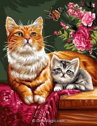 Canevas Imprime Chats Peinture De Lion Peinture Chat Art A Theme Chien