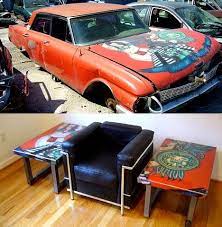 Car hood coffee tables are back! Car Hood Coffee Tables Car Part Furniture Creative Coffee Table Car Furniture