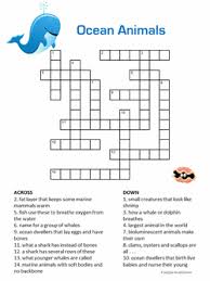 Ocean Animals Crossword Printable Puzzles For Kids Crossword Puzzles Printable Crossword Puzzles