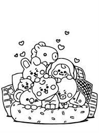 Tata, cooky, van, koya, rj, shooky, mang and chimmy will be happy to meet you on the coloring pages. Kids N Fun Com 17 Coloring Pages Of Bt21