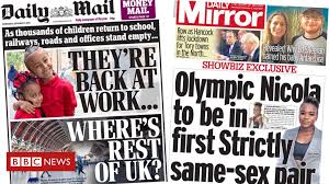 Newspaper Headlines Back To Office Falls Flat And A Strictly Same Sex Pair Bbc News