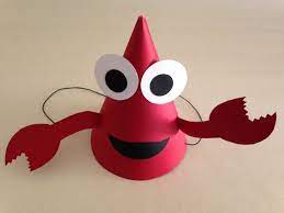 Crab Birthday Party Hats Set Of 6 Can You Hear The Clicking Of Their Claws In 2021 Birthday Party Hats Crab Party Under The Sea Party