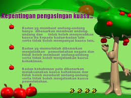 Seperti yang dinyatakan sebelum ini, kuasa pemerintahan dibahagikan kepada tiga cabang iaitu badan eksekutif. Sistem Struktur Pemerintahan Pentadbiran Prof Madya Ku Halim