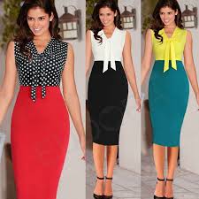 Women Summer Sleeveless Business Dress Casual Bodycon Sheath Dress Us Size 2 16