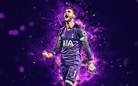 Thibaut has an impressive wingspan. Download Wallpapers Hugo Lloris Goalkeeper Tottenham Hotspur Fc Violet Uniform French Footballers Soccer Hugo Hadrien Dominique Lloris Premier League Neon Lights Tottenham Fc For Desktop Free Pictures For Desktop Free